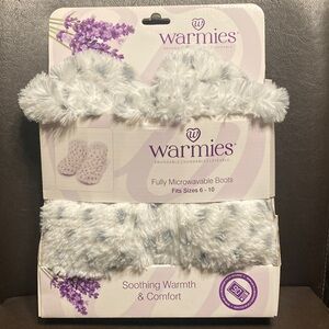 Warm Snuggable Lavender Boots in Cream